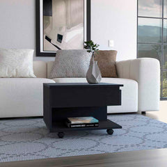 Lift Top Coffee Table Mercuri, Casters, Black Wengue Finish