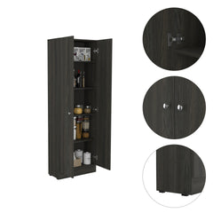 Storage Cabinet Pipestone, Five Shelves, Espresso / Black Wengue Finish