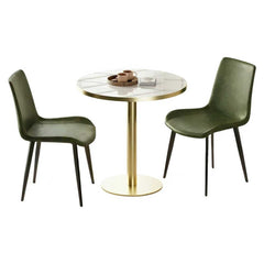 Dining Chairs 2PCS, Modern Kitchen & Dining Room Chairs, Upholstered Faux Leather Cushion Seat and Sturdy Metal Legs