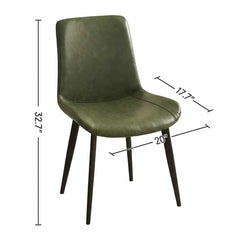 Dining Chairs 2PCS, Modern Kitchen & Dining Room Chairs, Upholstered Faux Leather Cushion Seat and Sturdy Metal Legs
