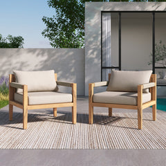 Acacia Wood & Beige Rope Outdoor Leisure Chair – Spacious, Comfortable & Versatile for Any Patio ,MP2