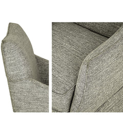 London Upholstered Skirted Dining Arm Chair with Hidden Casters Grey