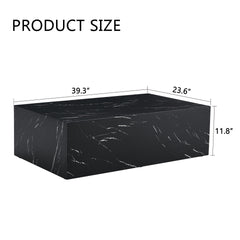 39.3*23.6*11.8 Inch Black Marble Texture MDF Coffee Table - Luxurious Design, Perfect Living Room Accent.Fashion texture design coffee table, suitable for various situations and scenes.W1151P234029