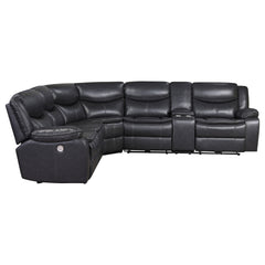 Salerno Grey Upholstered Power Reclining Sectional Sofa