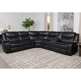 Salerno Grey Upholstered Power Reclining Sectional Sofa