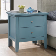 Teal Elegance Nightstand With Drawers