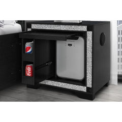Soulmarie Charcoal Nightstand with Cooler and Speaker