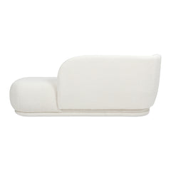 Aire 75" RAF Modern Rounded Chaise Lounge, Ivory White Boucle