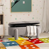 Hugo 49" Oval Fully Upholstered Storage Bench, Boucle