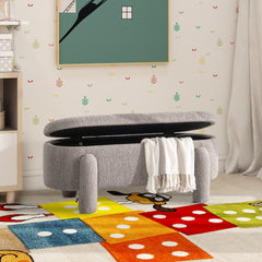 Hugo 49" Oval Fully Upholstered Storage Bench, Boucle