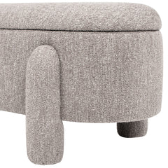 Hugo 49" Oval Fully Upholstered Storage Bench, Boucle