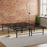 Metal Mattress Foundation Bed Frame, Cal King Size Bed Base, Bedroom Furniture, Black