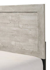 Whitewashed Wood Finish 1pc Queen Size Panel Bed Beautiful Wooden Bedroom Furniture Contemporary Style