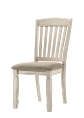 Fedele Tan Fabric & Cream Finish Side Chair (Set of 2)