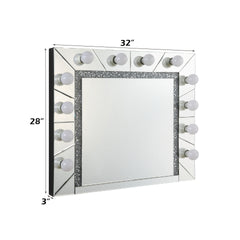 Noralie Mirrored & Faux Diamonds Accent Mirror (Assembled)
