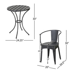 COLMAR 3 PC KD METAL BISTRO SET