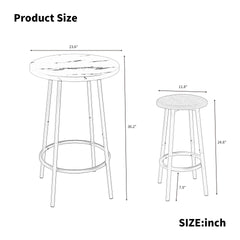 3-Piece Bar Table Set with 2 Bar Stools – Modern Pub Table