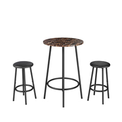 3-Piece Bar Table Set with 2 Bar Stools – Modern Pub Table