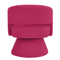 Modern Swivel Barrel Chair, Upholstered Velvet Round Accent Chairs,360 Degree Comfy Swivel Chair with Open Backrest, Single Chair Armchair for Living Room Bedroom, Homerest, Rose Pink