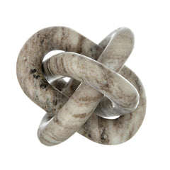 6x6x6" Decorative Marble Chain Sculpture, Cream