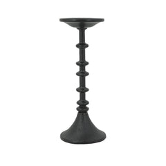 D4x11" Decorative Black Iron Candle Holder with Spindle Design