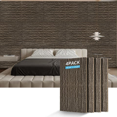 3D Faux Stone Wall Panels, 4 PCS PU Wainscoting Panel for Interior Wall Decor, Flame-resistant & Lightweight & Waterproof,for TV Wall, Office, Living Room, 47.24" × 23.62"(Flowing Stone)(Carbon Black)