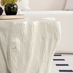 48.62 inch Unique Shape Coffee Table Sturdy Fiberglass Tea Table for Living Room No Need Assembly Beige