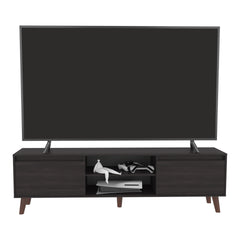 TV Stand for TVs up to 75 Inches, Modern Entertainment Console with Cabinets and Open Shelves