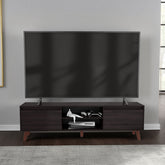 TV Stand for TVs up to 75 Inches, Modern Entertainment Console with Cabinets and Open Shelves