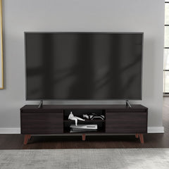 TV Stand for TVs up to 75 Inches, Modern Entertainment Console with Cabinets and Open Shelves