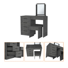 Merlot Makeup Dressing Table, Stool, Four Drawers