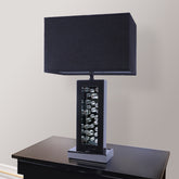 Modern Unique Glass Bubble Column Clean Rectangular Shade 1pc Lamp Ambient Glow Black Nickel LED