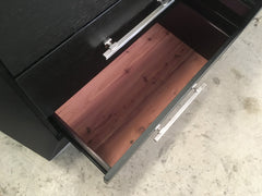 1pc Chest 5-English Dovetail Drawer Black Finish Contemporary Style Chrome Legs Bedroom Furniture