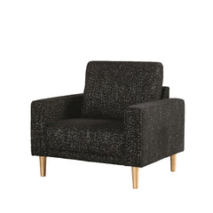 Contemporary Style Chair High Density Foam Track Arms Wooden Legs Welt Trim Black Finish