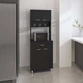 1-Drawer 1-Shelf Area Pantry with Adjustable Metal Legs Wenge
