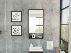 Rectangle Medicine Cabinet with Mirror Wenge