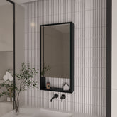 Rectangle Medicine Cabinet with Mirror Wenge
