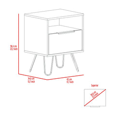Wenge 1-Shelf 1-Drawer Nightstand