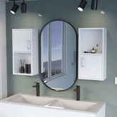 White 2 Bathroom Medicine Cabinets with Open Shelf
