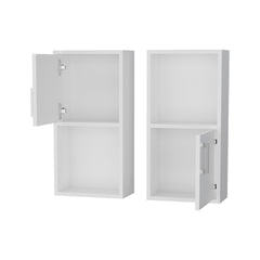White 2 Bathroom Medicine Cabinets with Open Shelf
