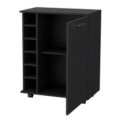 Wenge 6-Bottle Rack Bar Cart