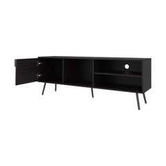 Wengue TV Stand Multistorage with a Door and Open Storage