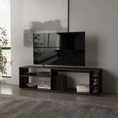 Wengue TV Stand for 70" Screen with Open Storage and Melamine Finish