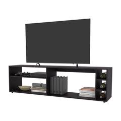 Wengue TV Stand for 70" Screen with Open Storage and Melamine Finish