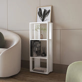 White Bookcase in Melamine with Open Storage