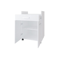 White Burnside Kitchen Cart with 2 Doors and 1 Drawer