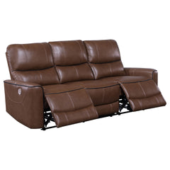 Ashland Saddle Brown Upholstered Power Reclining Sofa