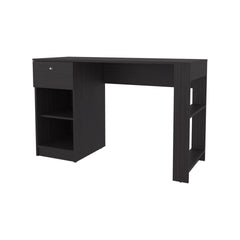 Wengue Computer Desk with 1-Drawer and Open Storage