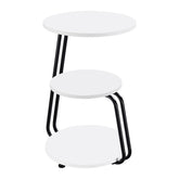 Dixon White and Black 3-tier Round Accent Side Table