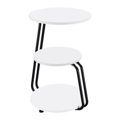 Dixon White and Black 3-tier Round Accent Side Table